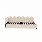 Sofá cama tapizado individual con 2 cajones