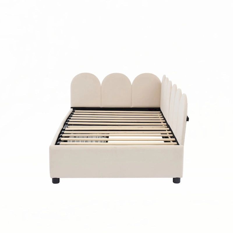 Sofá cama tapizado individual con 2 cajones