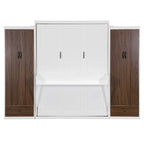 Cama Murphy/Abatible con Armario, Cajones, Luz LED y Escritorio