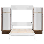 Cama Murphy/Abatible con Armario, Cajones, Luz LED y Escritorio