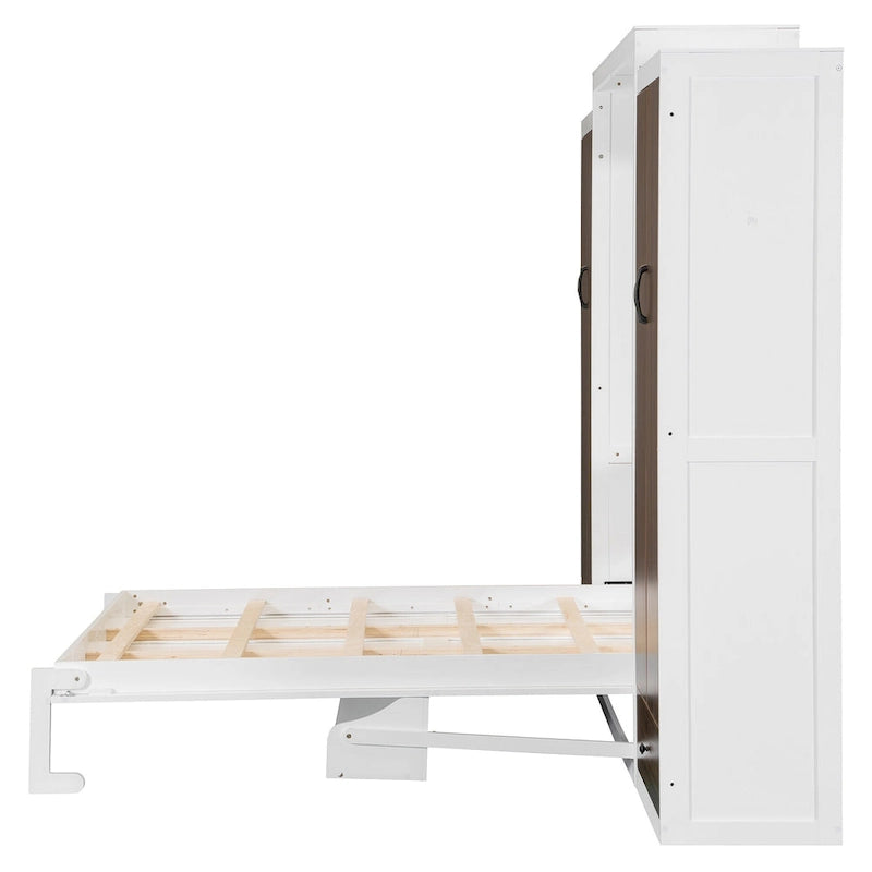 Cama Murphy/Abatible con Armario, Cajones, Luz LED y Escritorio
