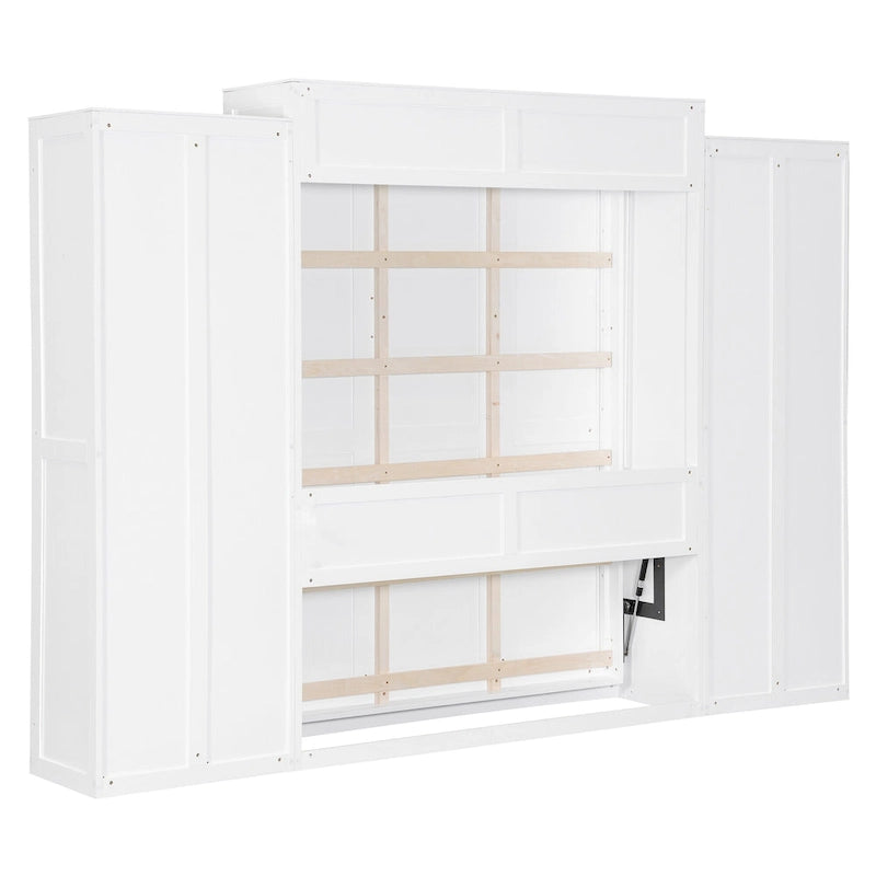 Cama Murphy/Abatible con Armario, Cajones, Luz LED y Escritorio