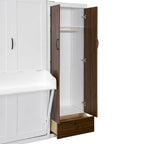 Cama Murphy/Abatible con Armario, Cajones, Luz LED y Escritorio