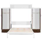 Cama Murphy/Abatible con Armario, Cajones, Luz LED y Escritorio