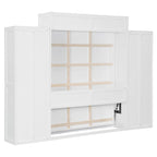 Cama Murphy/Abatible con Armario, Cajones, Luz LED y Escritorio