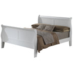 Cama de plataforma completa trineo de madera - 90 - Blanco