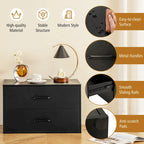Gymax Stackable 2-Drawer Dresser Multi-Purpose Wooden Storage Cube