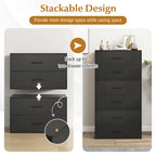 Cómoda apilable de 2 cajones, cubo de almacenamiento de madera multiusos