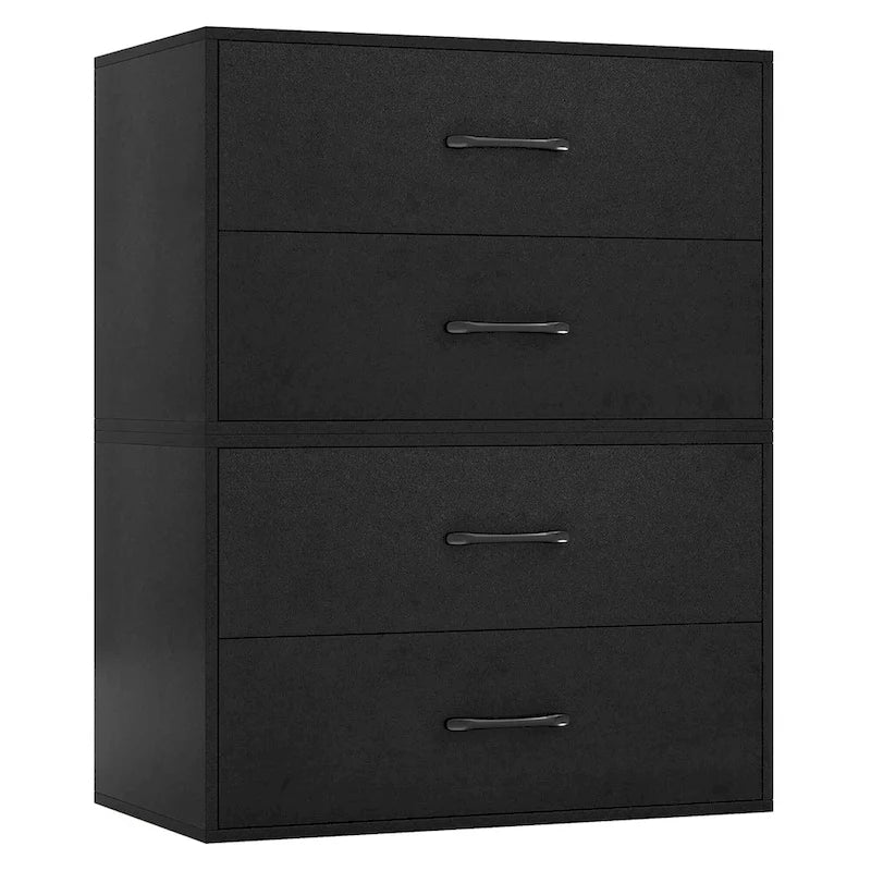 Cómoda apilable de 2 cajones, cubo de almacenamiento de madera multiusos