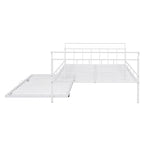 Cama de día metálica con diseño de mango curvo y cama nido individual para dormitorio