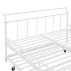 Cama de día metálica con diseño de mango curvo y cama nido individual para dormitorio