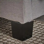 Cama de plataforma tapizada moderna gris claro tamaño King con cabecera capitoné para dormitorio
