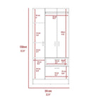 32.2 Armario moderno de dos puertas con cinco estantes y un cajón para dormitorio