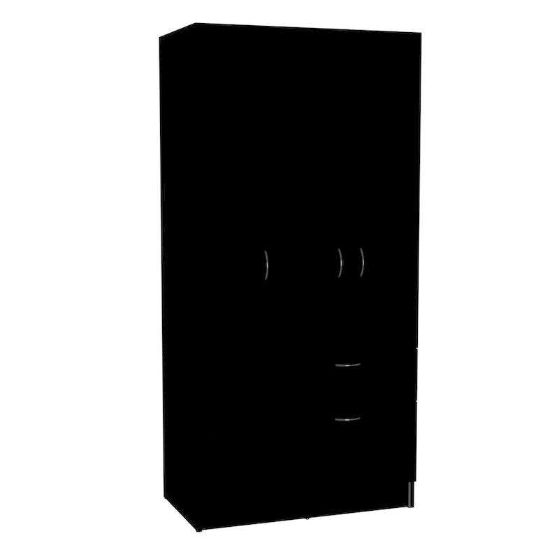 32.2 Armario moderno de dos puertas con cinco estantes y un cajón para dormitorio