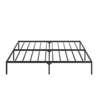 Cama metálica con plataforma Black King con cabecero de madera en forma de onda