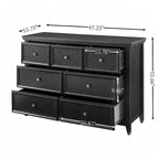 Cómoda horizontal Farmhouse moderna de 7 cajones, armario, almacenamiento de ropa, armario con cajones de almacenamiento para sala de estar