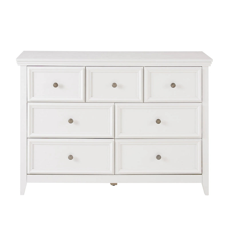 Cómoda horizontal Farmhouse moderna de 7 cajones, armario, almacenamiento de ropa, armario con cajones de almacenamiento para sala de estar