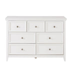 Cómoda horizontal Farmhouse moderna de 7 cajones, armario, almacenamiento de ropa, armario con cajones de almacenamiento para sala de estar