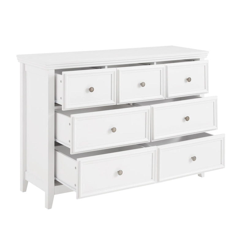 Cómoda horizontal Farmhouse moderna de 7 cajones, armario, almacenamiento de ropa, armario con cajones de almacenamiento para sala de estar