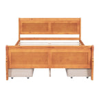 Cama de Plataforma de Madera de Pino Macizo con 4 Cajones y Diseño