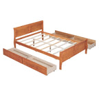 Cama de Plataforma de Madera de Pino Macizo con 4 Cajones y Diseño