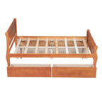 Cama de Plataforma de Madera de Pino Macizo con 4 Cajones y Diseño