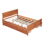 Cama de Plataforma de Madera de Pino Macizo con 4 Cajones y Diseño