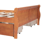 Cama de Plataforma de Madera de Pino Macizo con 4 Cajones y Diseño