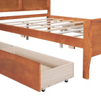 Cama de Plataforma de Madera de Pino Macizo con 4 Cajones y Diseño
