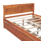 Cama de Plataforma de Madera de Pino Macizo con 4 Cajones y Diseño