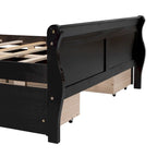 Cama de Plataforma de Madera de Pino Macizo con 4 Cajones y Diseño