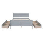 Cama de Plataforma de Madera de Pino Macizo con 4 Cajones y Diseño