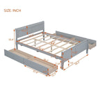 Cama de Plataforma de Madera de Pino Macizo con 4 Cajones y Diseño
