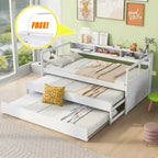 Cama de día Twin XL con nido, estantes y USB
