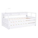 Cama de día Twin XL con nido, estantes y USB