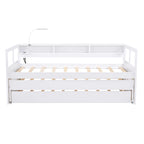 Cama de día Twin XL con nido, estantes y USB