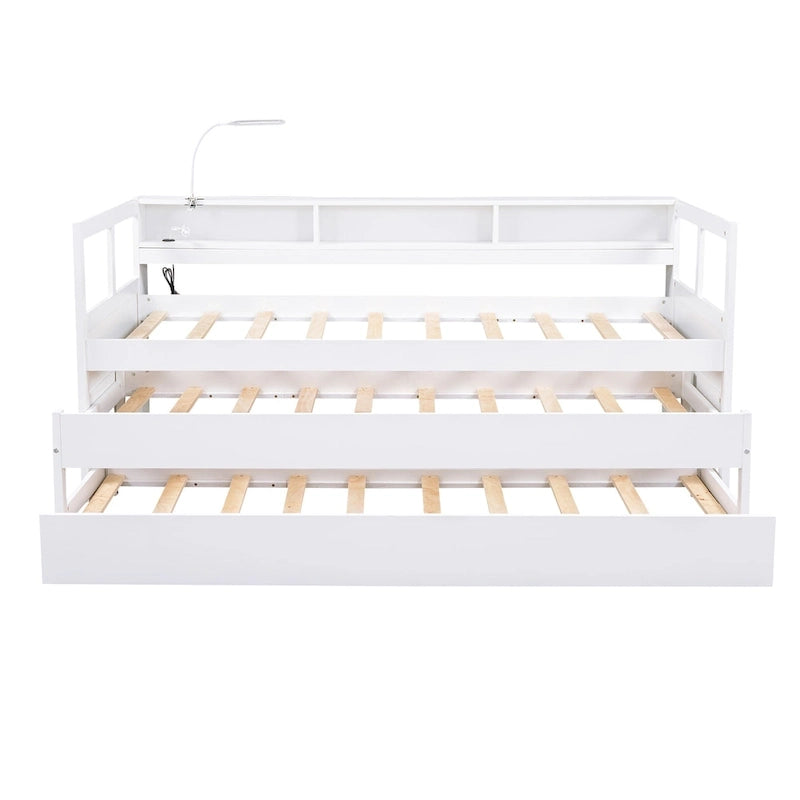 Cama de día Twin XL con nido, estantes y USB