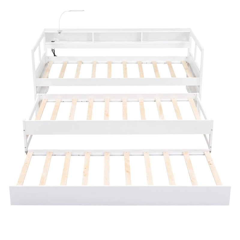 Cama de día Twin XL con nido, estantes y USB