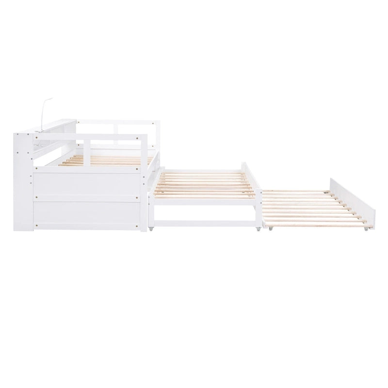 Cama de día Twin XL con nido, estantes y USB