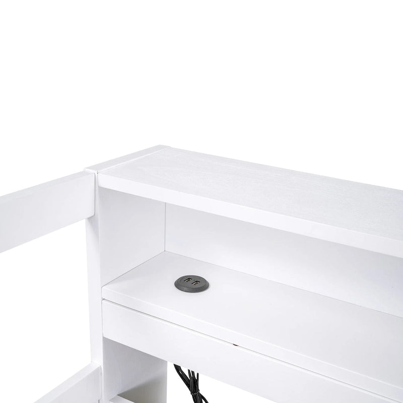 Cama de día Twin XL con nido, estantes y USB