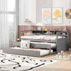 Cama de día Twin XL con nido, estantes y USB