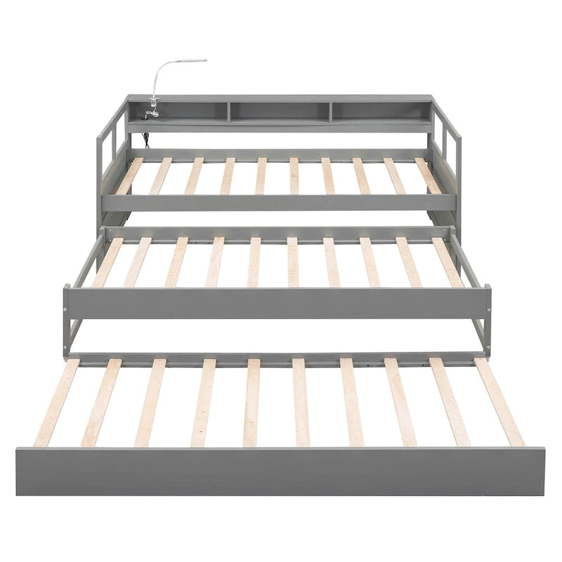 Cama de día Twin XL con nido, estantes y USB