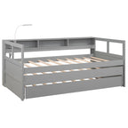 Cama de día Twin XL con nido, estantes y USB