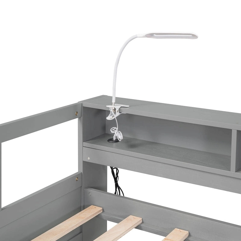 Cama de día Twin XL con nido, estantes y USB