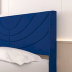Base de cama tapizada con cabecera y 4 cajones de almacenamiento