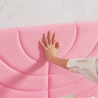 Base de cama tapizada con cabecera y 4 cajones de almacenamiento