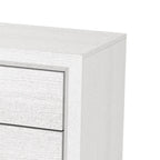 Cómoda de almacenamiento de 5 cajones, alta y moderna, de 51 pulgadas, de madera blanca con tiradores de metal.