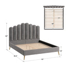Cama plataforma Eggleston tapizada en terciopelo Art Decó
