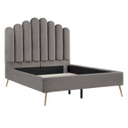 Cama plataforma Eggleston tapizada en terciopelo Art Decó