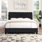 Cama Tapizada de Terciopelo Apoera con Botones